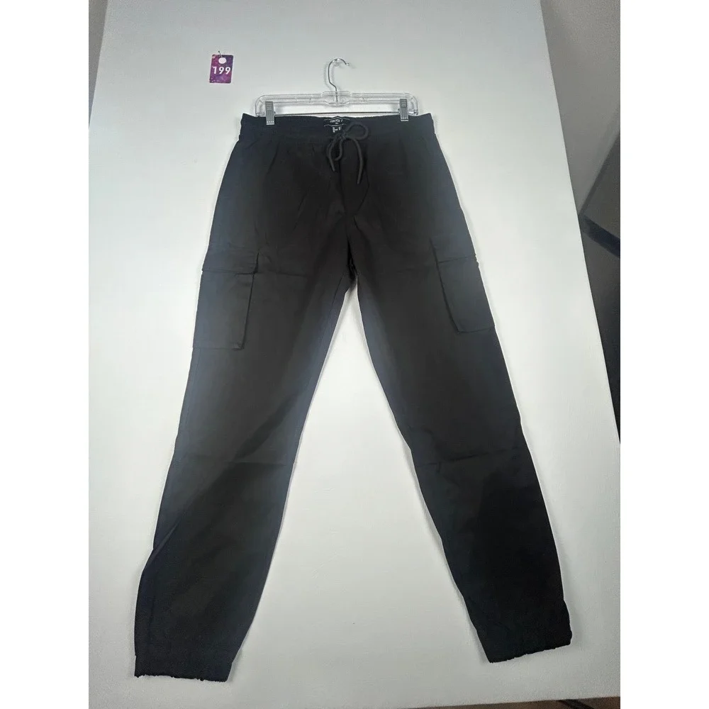 Forever 21 Mens Jogger Pants Medium Black Drawstring Athletic Casual NWT